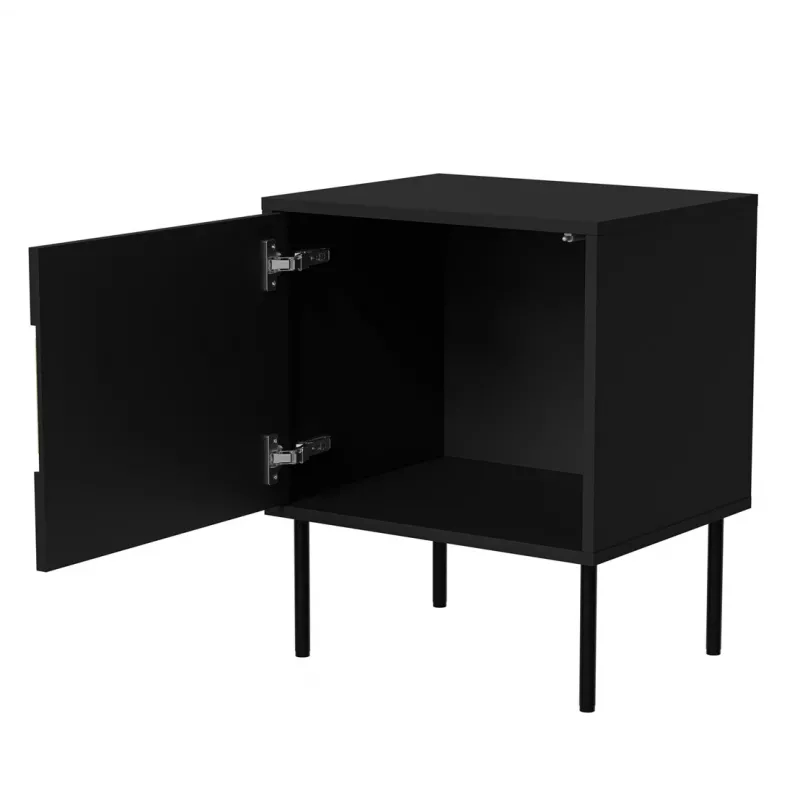 Cama INSERTO Naktinė spintelė, 2 vnt., 50x40x61.5 cm, juodas + LED