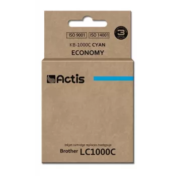 Suderinama kasetė ACTIS KB-1000C, cian, skirta Brother LC1000C/LC970C, 36 ml, standartinė išeiga