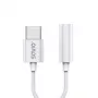 USB Type-C (M) – Jack 3,5 mm (M) garso adapteris baltas SAVIO AK-51
