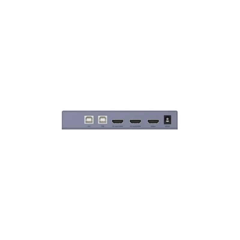 KVM jungiklis Unitek V307A USB HDMI 2 prievadų 4K Ultra HD 3840x2160@60Hz HDCP 2.2, metalinis korpusas, pilka