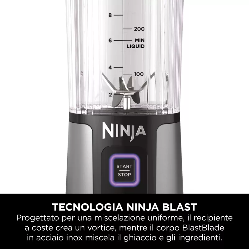 Sportinis blenderis Ninja Blast BC151EUNV — 0,53 L dubuo, 14,4 W, maitinamas baterija, mėlynas