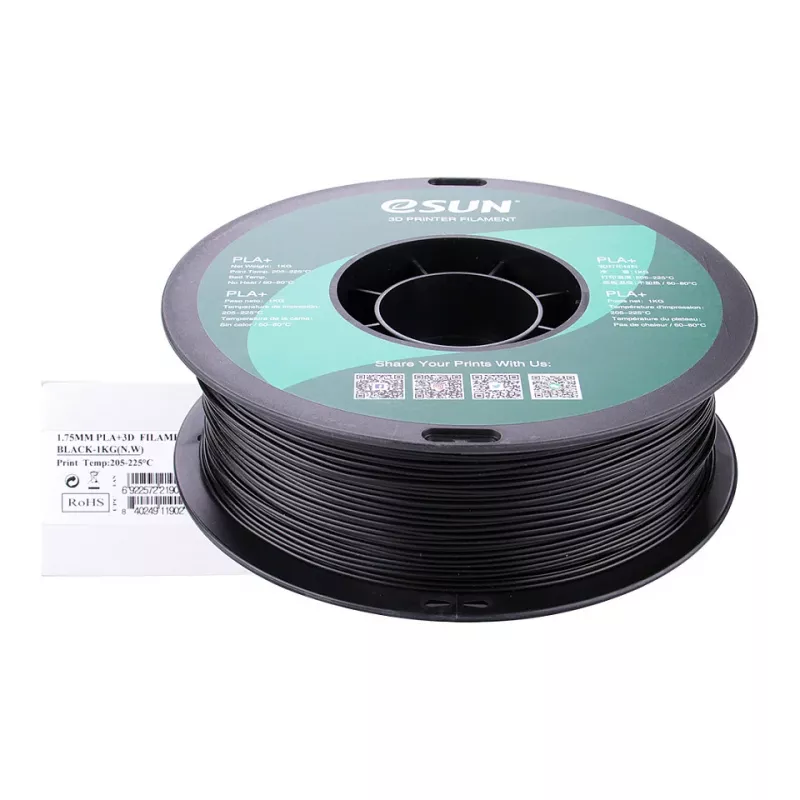PLA+ 1,75mm juodas 1kg