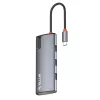 USB-C centrinis įrenginys Tellur TLL321061 su PD 3.0 100W, HDMI išėjimu ir 3× USB 3.0 prievadais