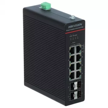Valdomas tinklo jungiklis Hikvision DS-3T1512HP-SI-8P4F Gigabit Ethernet 8 prievadai PoE