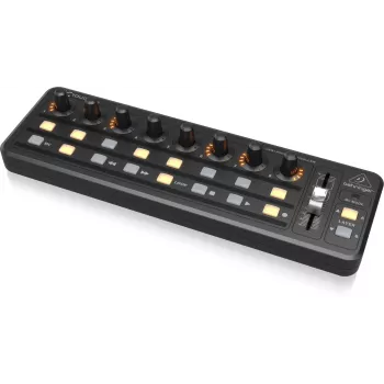 MIDI klaviatūra USB Behringer X-TOUCH MINI, valdymo tipai: mygtukai, sukamieji reguliatoriai, slankikliai