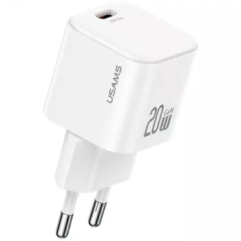 Usams USA001627 20W USB‑C įkroviklis su USB‑C laidu – greito įkrovimo adapteris telefonams ir planšetėms