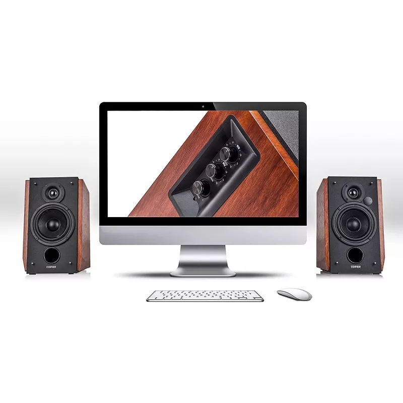 Edifier R1700BTS garsiakalbiai – belaidžiai Bluetooth lentyniniai kolonėlės, 66 W (R1700BTS WOOD)