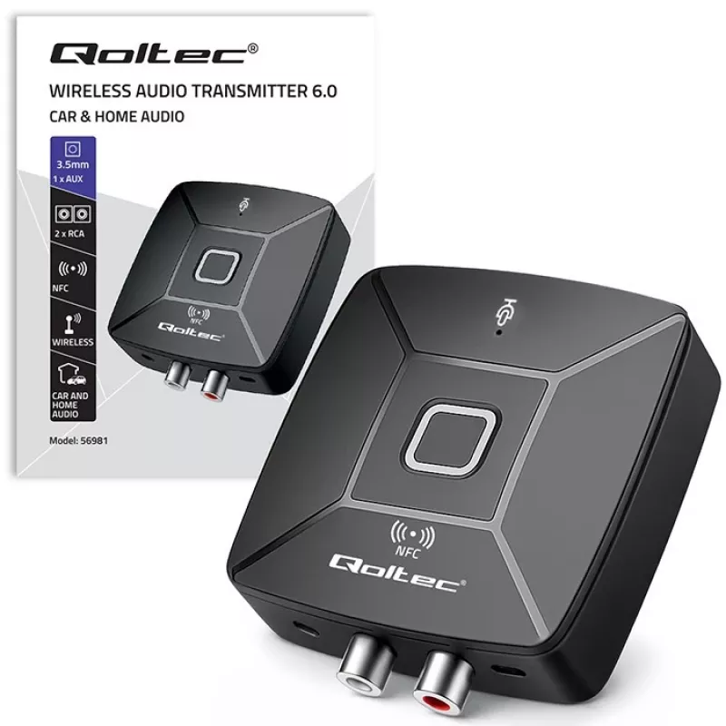 QOLTEC 56981 belaidis garso siųstuvas-imtuvas Bluetooth/AUX/RCA