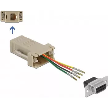 Surinkimo rinkinys D-Sub 9 kontaktų moteriškas į RJ11/RJ14 DeLOCK 66770