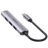 USB-C stotelė Unitek H1208B – 1x USB-A 5 Gbps, 3x USB-A 2.0, USB-C jungtis, aliumininis korpusas, 0,20 m laidas