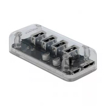 USB 3.2 šakotuvas (hub) DeLOCK 64087 permatomas