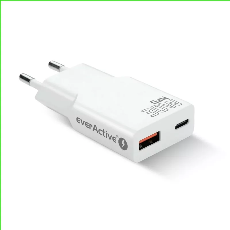 Įkroviklis sieninis USB everActive SC-380Q Super Slim QC 3.0 – greitas įkrovimas, kompaktiškas dizainas