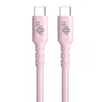 USB C – USB C 60W gelinis laidas 1m rožinis