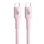 USB C – USB C 60W gelinis laidas 1m rožinis