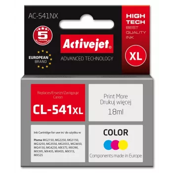 Activejet AC-541NX rašalas Canon spausdintuvui (Canon CL-541XL pakaitalas) Supreme, 18 ml, žydra, geltona, rausva