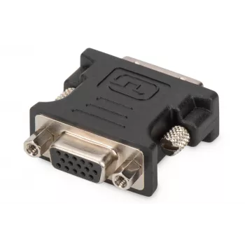 Assmann DVI adapteris DVI(24+5) - HD15 M/F, DVI-I dual link, juodas (AK-320504-000-S)