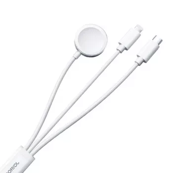 Magnetinis kroviklis Joyroom S-IW008 Lightning USB-C 5V 1,2 m balta viela