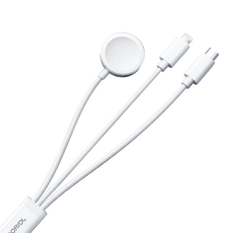 Magnetinis kroviklis Joyroom S-IW008 Lightning USB-C 5V 1,2 m balta viela