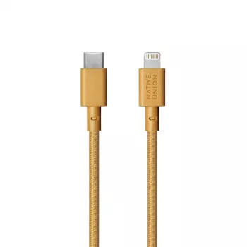 USB-A į Lightning laidas Native Union Night Cable — 3 m, geltonas