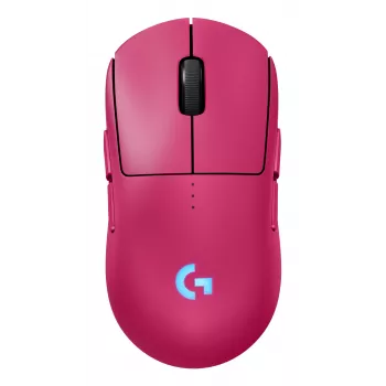 Logitech G PRO 2 – žaidimų pelė – dešiniarankiams ir kairiarankiams – optinė – 8 mygtukai – belaidė, laidinė – 2,4 GHz, USB – USB Logitech LIGHTSPEED imtuvas – rožinė (910-007310)