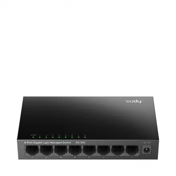 Valdomas jungiklis Cudy GS108E 8 prievadų Gigabit Ethernet, 8x 10/100/1000 Mbps, metalinis korpusas, 16 Gbps perjungimas, IGMP ir DHCP snooping