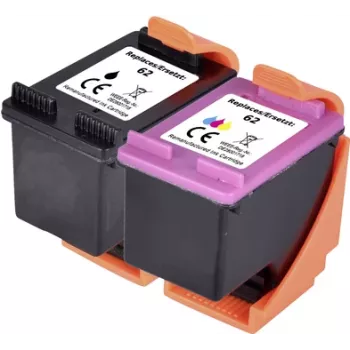 Renkforce rašalo rinkinys, skirtas HP 62 (N9J71AE) suderinamas rinkinys juoda, žydra, rausvai raudona, geltona RF-I-HP62BKCMY2PK RF-5705430 (RF-5705430)