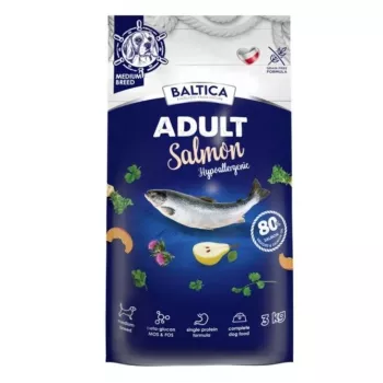 BALTICA Excellent Hipersensibilizuotas suaugusių vidutinių veislių šunų ėdalas su lašiša - sausas - 3 kg