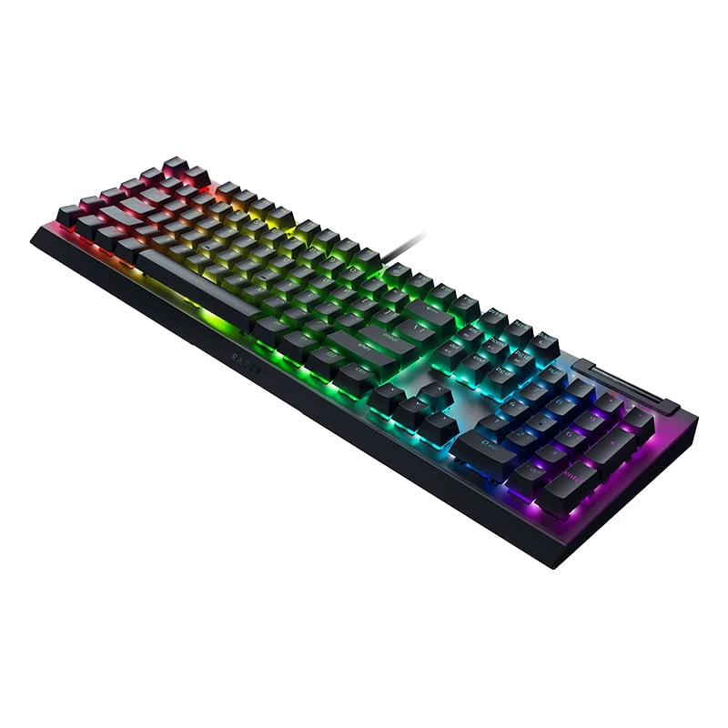 Razer BlackWidow V4 X mechaninė žaidimų klaviatūra, geltoni jungikliai, JAV išdėstymas, laidas, juoda