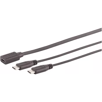 USB laidas S/CONN 13-20020 USB 2.0 0,3 m USB C 2 x USB C juodas