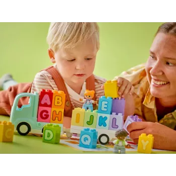 Konstruktorius LEGO DUPLO 10421 ABC Sunkvežimis, 36 dalių, 2 minifigūrėlės, nuo 2 metų, 110×140×70 mm