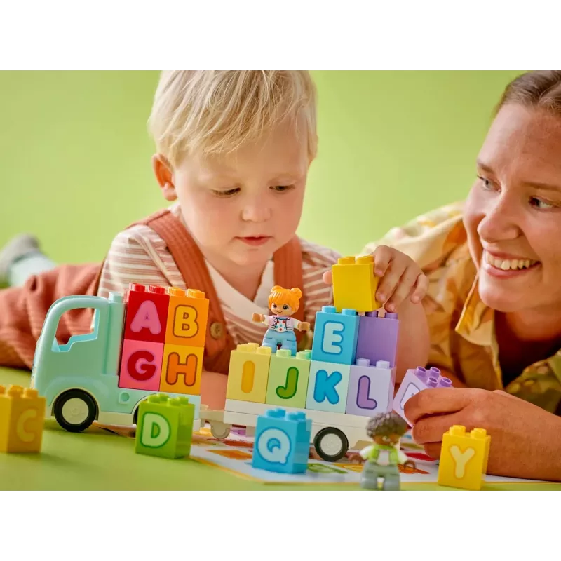 Konstruktorius LEGO DUPLO 10421 ABC Sunkvežimis, 36 dalių, 2 minifigūrėlės, nuo 2 metų, 110×140×70 mm