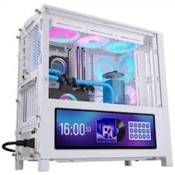 Corsair FRAME 4000D LCD RS korpusas, Midi-Tower, ATX, ARGB, grūdintas stiklas - Baltas