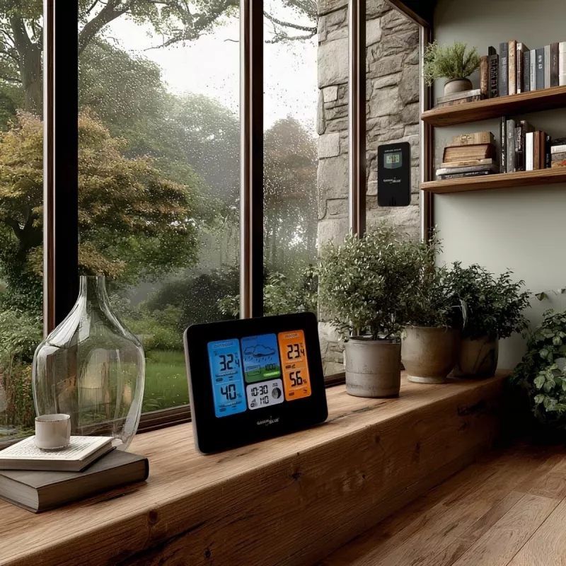 Greenblue 46003 Juodos spalvos LCD baterijų belaidė stotelė