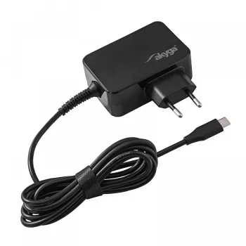 Akyga AK-ND-80 USB-C GaN nešiojamojo kompiuterio maitinimo adapteris 45 W, PD 3.0, 5–20 V, 1,8 m laidas, juodas