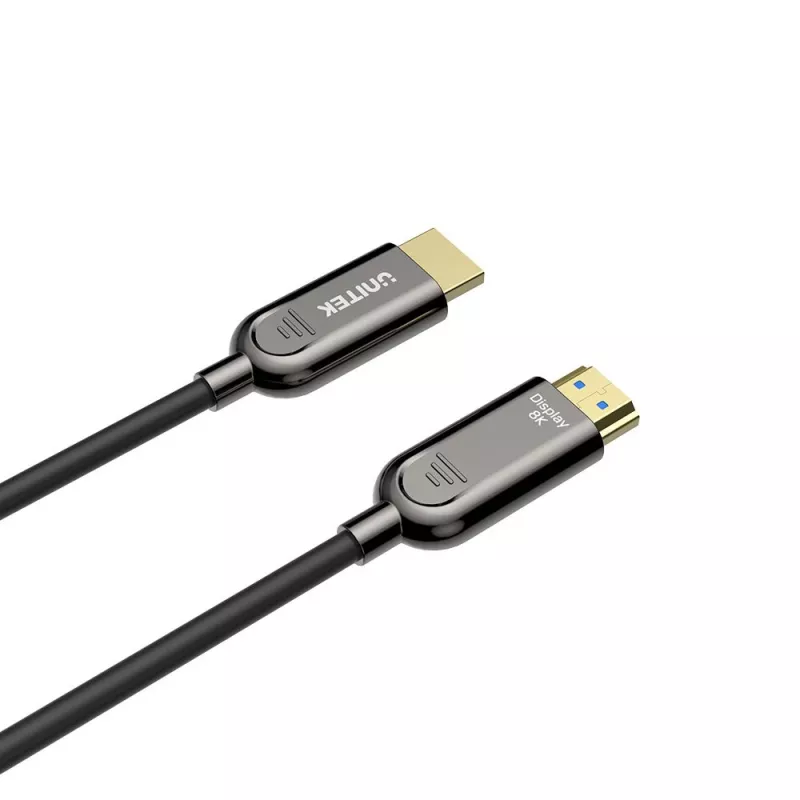 HDMI kabelis Unitek C11085GY01-15M — HDMI Type A į A, 30 m, HDMI 2.1, 8K@60Hz, 4K@144Hz, paauksuoti kontaktai, juodas
