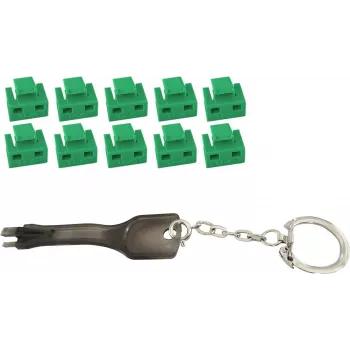 RJ-45 prievado blokatorius ShiverPeaks 08-01031 žalias su raktu