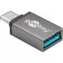 Wentronic Goobay USB-C™ Adapter - USB 3.0 A lizdas, pilkas - skirtas USB-C™ ir USB-A įrenginių prijungimui (56621)