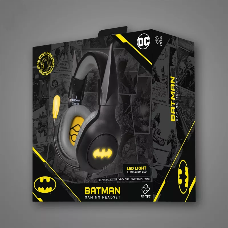 Ausinės žaidimams FR-TEC Gaming Headset Batman su nuimamomis ausytėmis