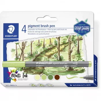 Staedtler pigment brush pen 371 flomasteris geltonas 1 vnt