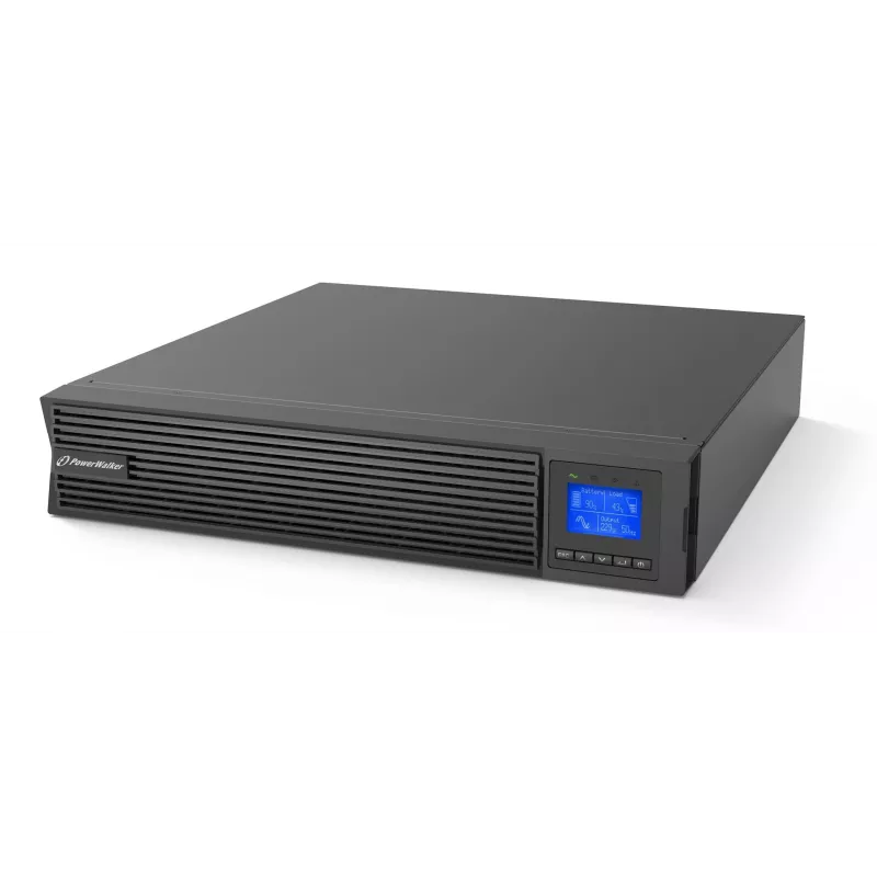 Nepertraukiamo maitinimo šaltinis PowerWalker VFI 1000 ICR IoT, Online dvigubo keitimo, 1 kVA / 1000 W, 8x C13 lizdai, LCD, stelažinis/bokštinis 2U, juodas