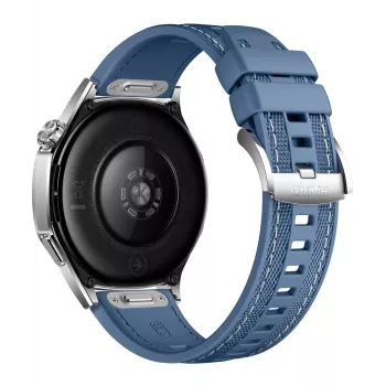 Išmanusis laikrodis HUAWEI WATCH GT5 46mm – 1,43 colio AMOLED ekranas, GPS, 524 mAh baterija, nerūdijančio plieno korpusas, mėlyna austa juosta