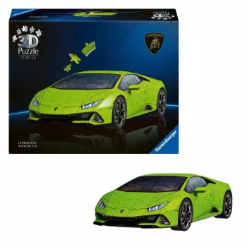 3D dėlionė 158 dalių Lamborghini Huracan EVO žalia