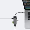 USB Type-C centrinis įrenginys Green Cell HUBGC01 — 7 prievadai: 3×USB-A 3.2 Gen 1, 1×USB-C 3.2 Gen 1, HDMI, microSD+SD kortelių skaitytuvas — sidabrinis