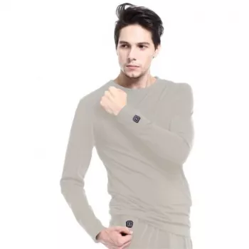 Šildoma palaidinė Glovii GJ1GL su apvalia iškirpte, ilgomis rankovėmis, pilka, elastanas, poliesteris