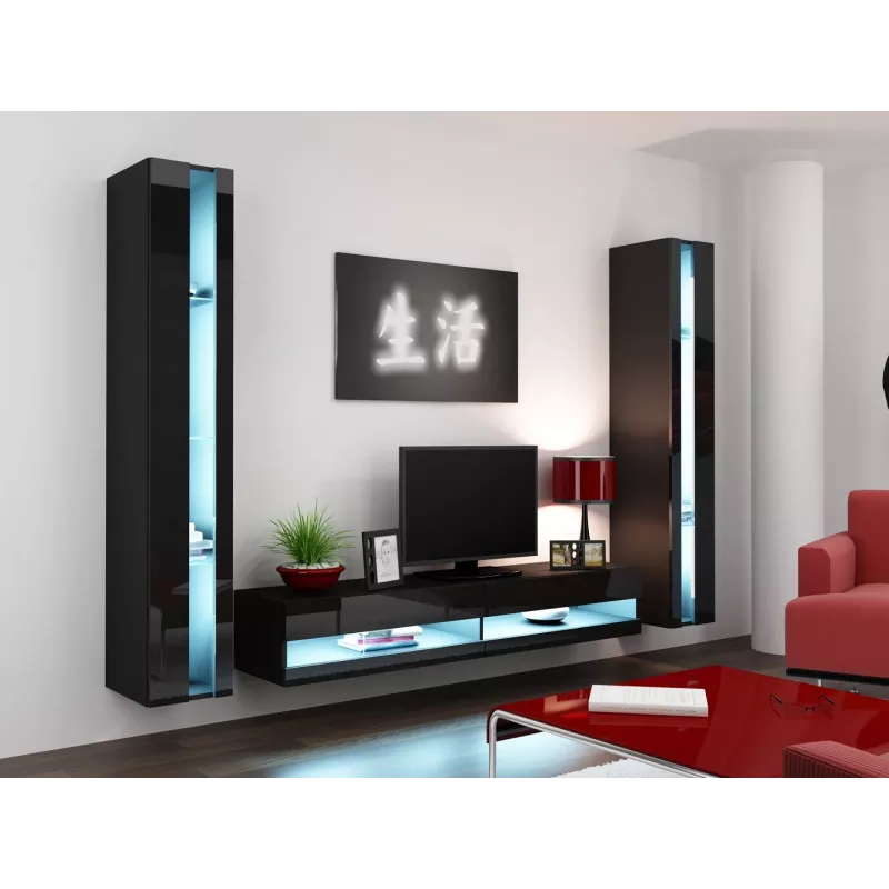 Cama TV stovas VIGO nauja 30/180/40 juodas/juodas blizgus