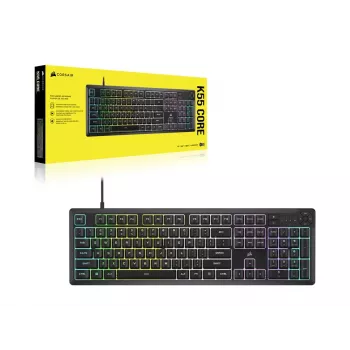 Mechaninė klaviatūra CORSAIR K55 CORE RGB juoda