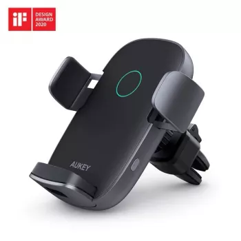 Belaidis įkroviklis automobiliui Aukey HD-C52 – Qi laikiklis su reguliuojamu kampu