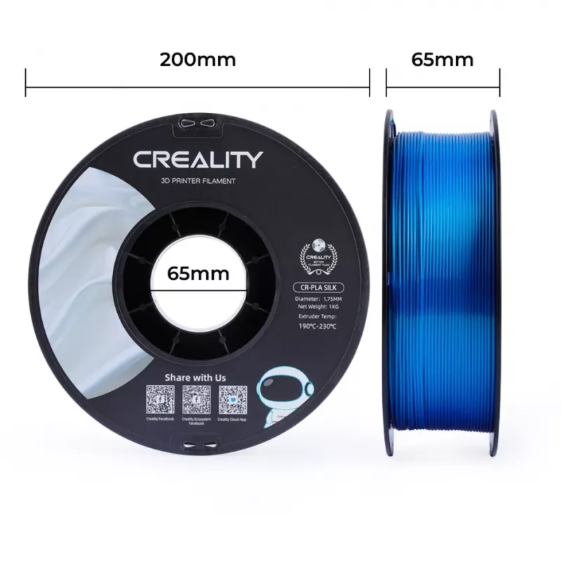 3D spausdinimo medžiaga Creality 3D 3301120006 Šilkinė mėlyna 1 kg 1.75 mm