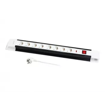 Prailginimo laidas LogiLink LPS207 3m 8 lizdų juoda/balta