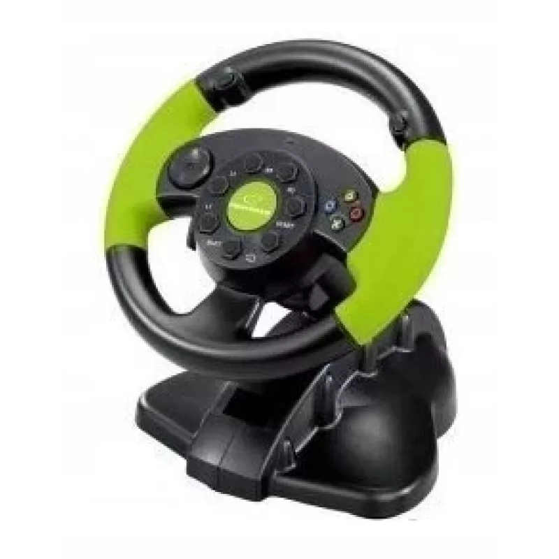 Laidinis žaidimų vairas ESPERANZA EG104, skirtas PlayStation 3 ir Xbox 360, juodas/žalias
